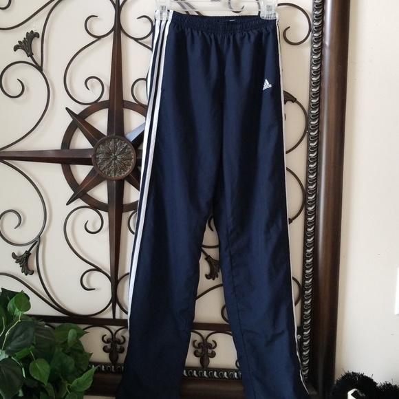 00'S Adidas warm-up pants, nylon pants, rustling pants, men's size M cotton Beige type Vintage Second Hand